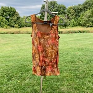 Axcess: Ladies tank top in multiple shades of copper/red/brown. Size medium.